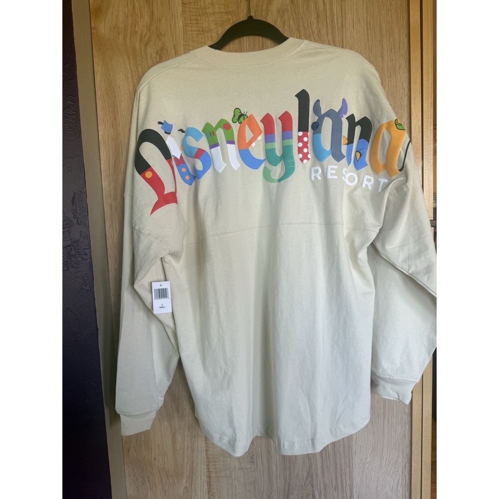 Disneyland Resort Authentic Character Letters Beige Large Spirit Jersey NWT
